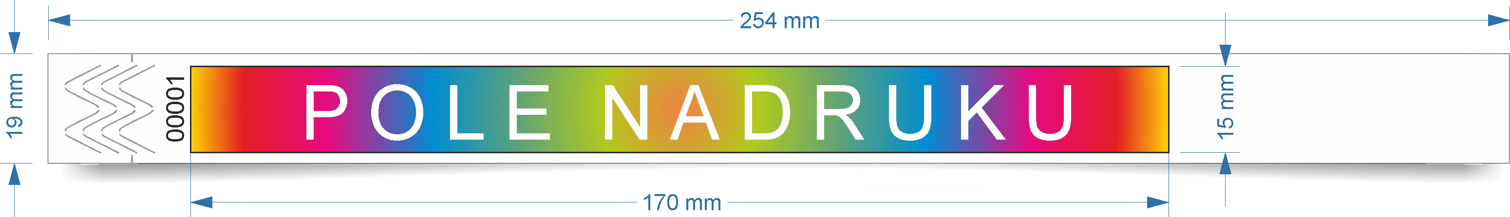 nadruk full color na białej opasce z tłem